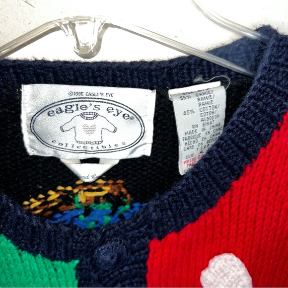 Vintage Eagle’s Eye 1995 Hand Knit Button Front Sweater Academia Size Small - Picture 9 of 14